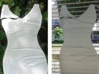 16 glaskunst, glazen jurkje