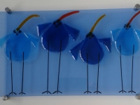 81, glaskunst, vogels, wandobject, Herma Peterman