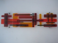 11, glaskunst, wandobject glas, zonsondergang